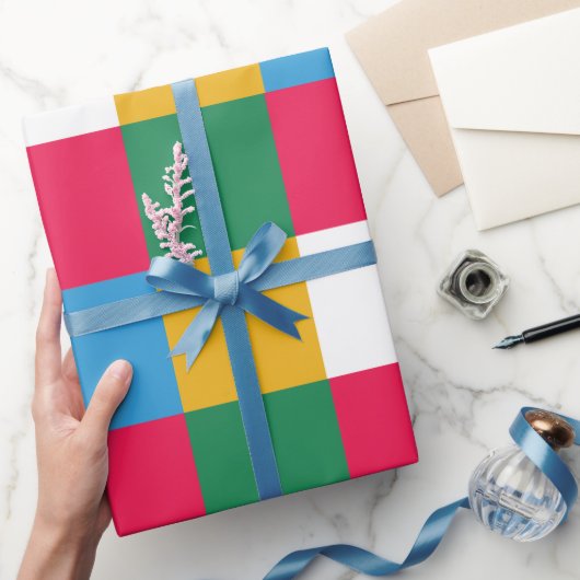 フェスティバルカラフルチェッカー ラッピングペーパー (ギフト)