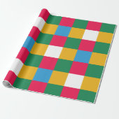 フェスティバルカラフルチェッカー ラッピングペーパー (アンロールド)