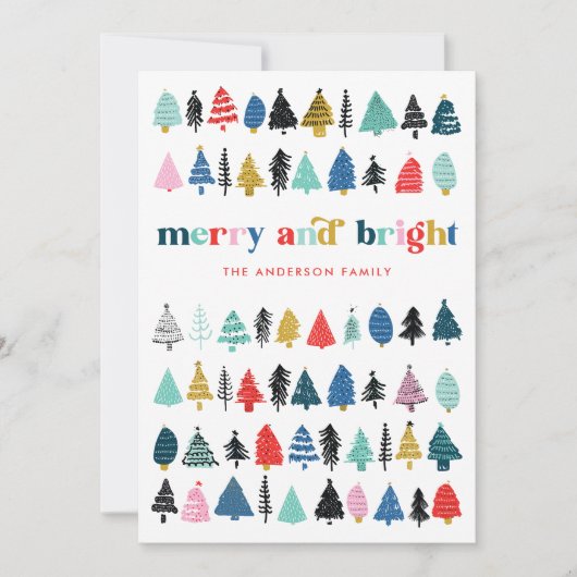 フェスティバルカラフルツリーズホリデーノンフォトカード シーズンカード (正面)