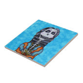 フェスティバルカラフルデイオブデッド女性骨格アクア タイル (側面)