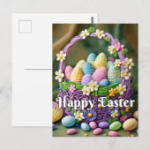 フェスティバルカラフルハッピーイースターバスケット ポストカード (正面/裏面)