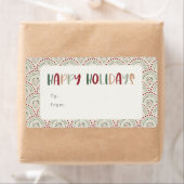 フェスティバルカラフルハッピーホリデーズ長方形ギフト ラベル (インサイチュ)