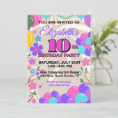 フェスティバルカラフルバルーン誕生日 招待状 (スタンド正面)