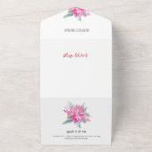 フェスティバルカラフルピンクポインセティアス写真 オールインワン招待状 (外側)