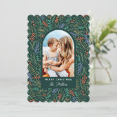 フェスティバルカラフルフローラフォトアーチクリスマス シーズンカード (スタンド正面)