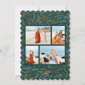 フェスティバルカラフルフローラフォトアーチクリスマス シーズンカード (裏面)