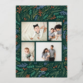 フェスティバルカラフルフローラフォトアーチクリスマス 箔シーズンカード (裏面)