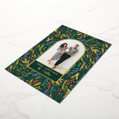 フェスティバルカラフルフローラフォトアーチクリスマス 箔シーズンカード (回転した状態)