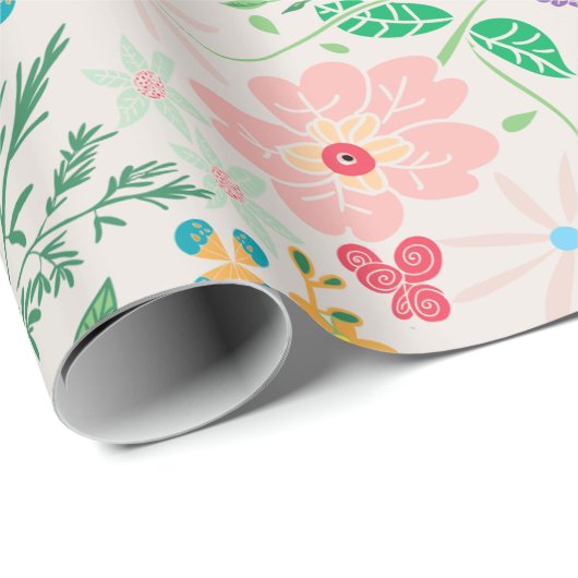 フェスティバルカラフルフローラベビーシャワー ラッピングペーパー (ロールコーナー)
