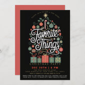 フェスティバルカラフルホリデーお気に入りのパーティー 招待状 (正面/裏面)