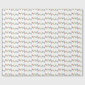 フェスティバルカラフルホリデーツリーライトアートパターン ラッピングペーパー (フラット)