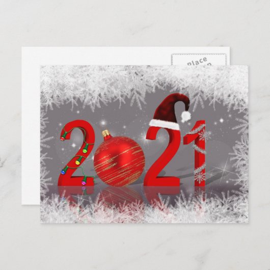 フェスティバルカラフルメリークリスマスニューイヤー2021 シーズンポストカード (正面/裏面)