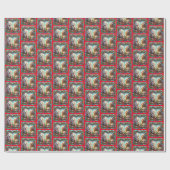 フェスティバルカラフルメリークリスマスペット犬のパターン ラッピングペーパー (フラット)