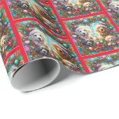 フェスティバルカラフルメリークリスマスペット犬のパターン ラッピングペーパー (ロールコーナー)