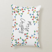 フェスティバルカラフルメリークリスマスライトパターン アクセントクッション (裏面(縦))