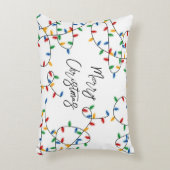 フェスティバルカラフルメリークリスマスライトパターン アクセントクッション (正面(垂直))