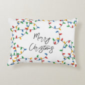 フェスティバルカラフルメリークリスマスライトパターン アクセントクッション (裏面)
