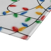 フェスティバルカラフルメリークリスマスライトパターン カッティングボード (角)