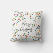 フェスティバルカラフルメリークリスマスライトパターン クッション (正面)
