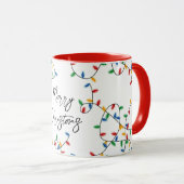 フェスティバルカラフルメリークリスマスライトパターン マグカップ (正面右)