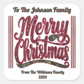 フェスティバルカラフルメリークリスマス スクエアシール (正面)