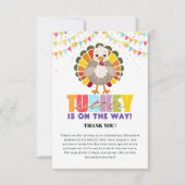 フェスティバルカラフルリトルターキーベビーシャワー サンキューカード (正面)
