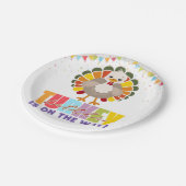 フェスティバルカラフルリトルターキーベビーシャワー ペーパープレート (アングル)