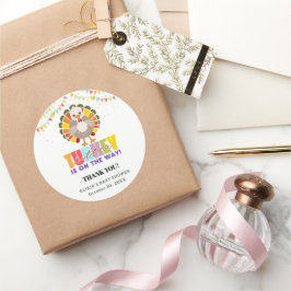 フェスティバルカラフルリトルターキーベビーシャワー ラウンドシール