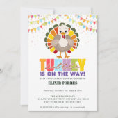 フェスティバルカラフルリトルターキーベビーシャワー 招待状 (正面)