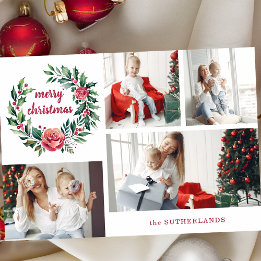 フェスティバルカラフルリースフォトコラージュ シーズンカード