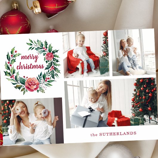 フェスティバルカラフルリースフォトコラージュ シーズンカード