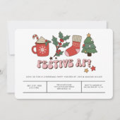 フェスティバルカラフルレトロクリスマスパーティー 招待状 (正面)