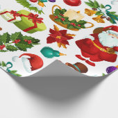フェスティバルカラフルヴィンテージクリスマスコラージュ ラッピングペーパー (角)