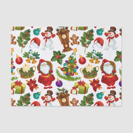 フェスティバルカラフルヴィンテージクリスマスコラージュ 薄葉紙 (正面)