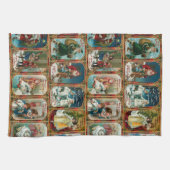 フェスティバルカラフルヴィンテ華美ージクリスマスシーン キッチンタオル (横)