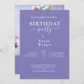 フェスティバルカラフル子供の誕生日ケーキパーティー 招待状 (正面/裏面)