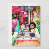 フェスティバルカラフル引っ越し祝いパーティーパーティの招待状 招待状 (正面)