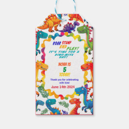 フェスティバルカラフル恐竜誕生日ギフトラベル ギフトタグ