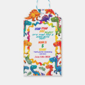 フェスティバルカラフル恐竜誕生日ギフトラベル ギフトタグ (裏面)