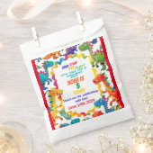 フェスティバルカラフル恐竜誕生日ギフトラベル フェイバーバッグ (クリップ留めされた状態)
