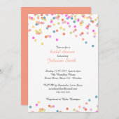 フェスティバルカラフル紙吹雪ブライダルシャワー 招待状 (正面/裏面)