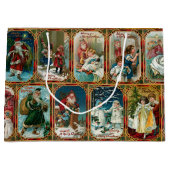 フェスティバルカラフル華美ビクトリアンクリスマスカード ラージペーパーバッグ (正面)