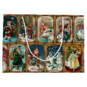 フェスティバルカラフル華美ビクトリアンクリスマスカード ラージペーパーバッグ (裏面)