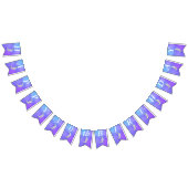 フェスティバルカラフル誕生日クレセントムーンオンパープル バンティングフラッグ (全)