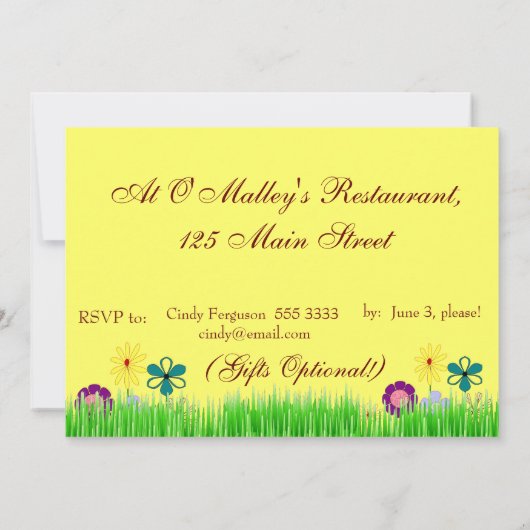 フェスティバルカラフル65歳の誕生日招待状 招待状 (裏面)