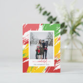 フェスティバルカラーのスプラッシュ写真クリスマス シーズンカード (スタンド正面)