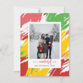 フェスティバルカラーのスプラッシュ写真クリスマス シーズンカード (正面)