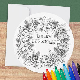 フェスティバルカラーエレガントリースメリークリスマス シーズンカード