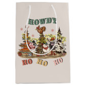 フェスティバルカントリーウェスタン動物のクリスマス ミディアムペーパーバッグ (正面)