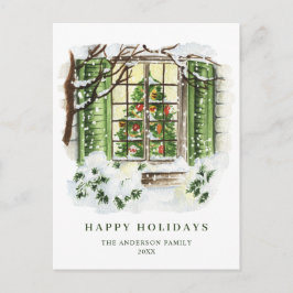 フェスティバルカントリークリスマスハウスグリーティング シーズンポストカード